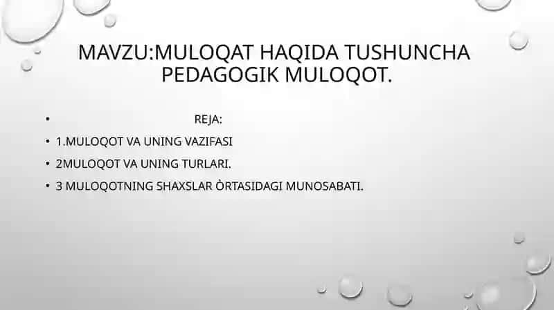 Muloqat haqida tushuncha 2