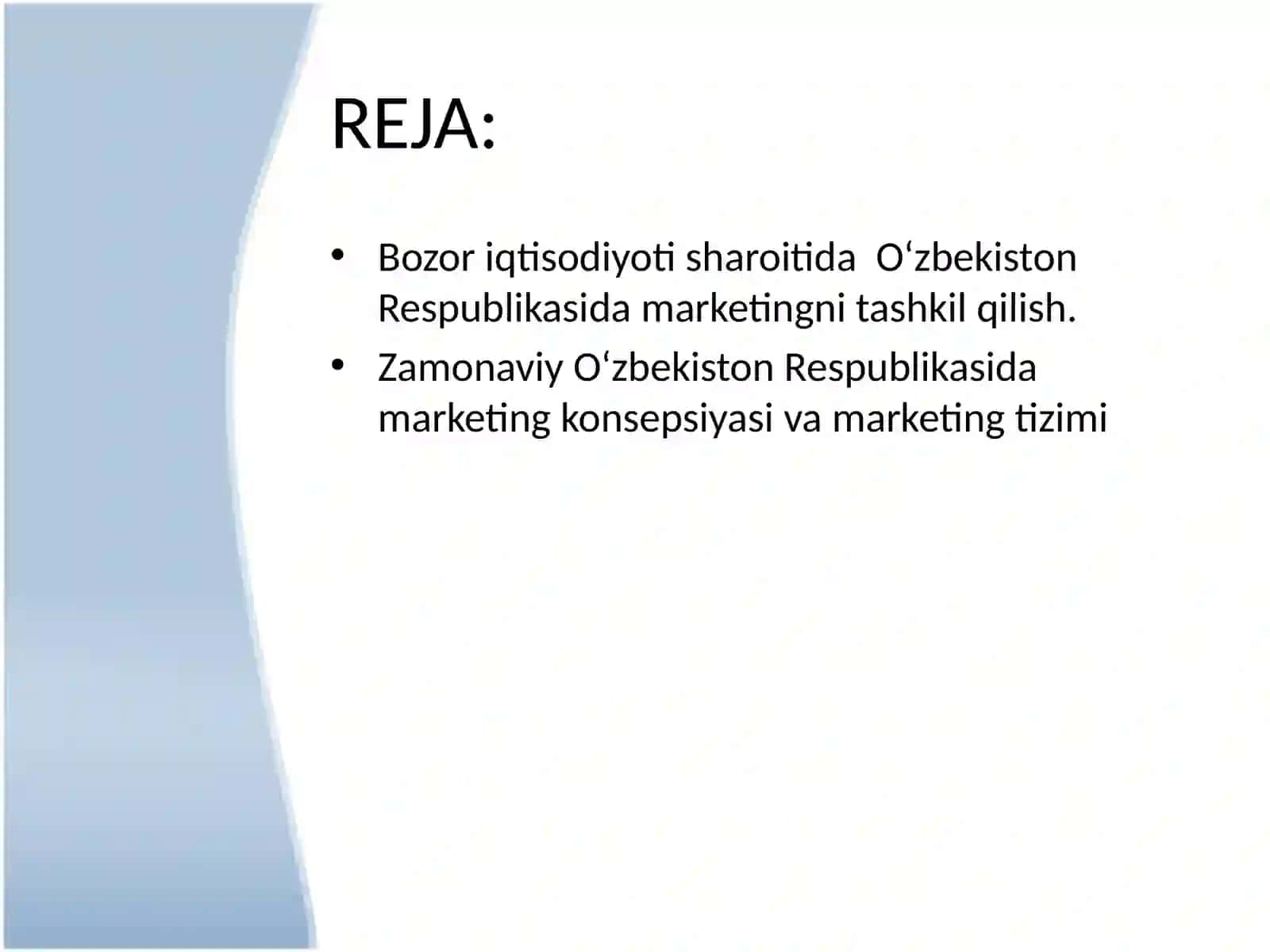 O`zbekiston korxonalarida marketingning o`ziga xos xususiyatlari 2