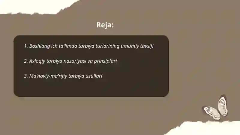 Boshlang'ich ta’limda tarbiya turlari 2