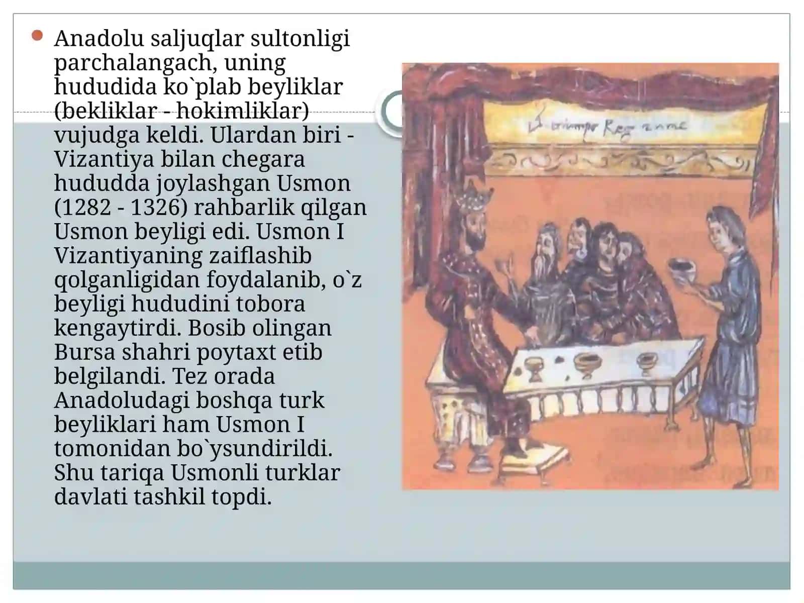 7-sinf Jahon tarixi Usmonli turklar davlati dars taqdimot 2