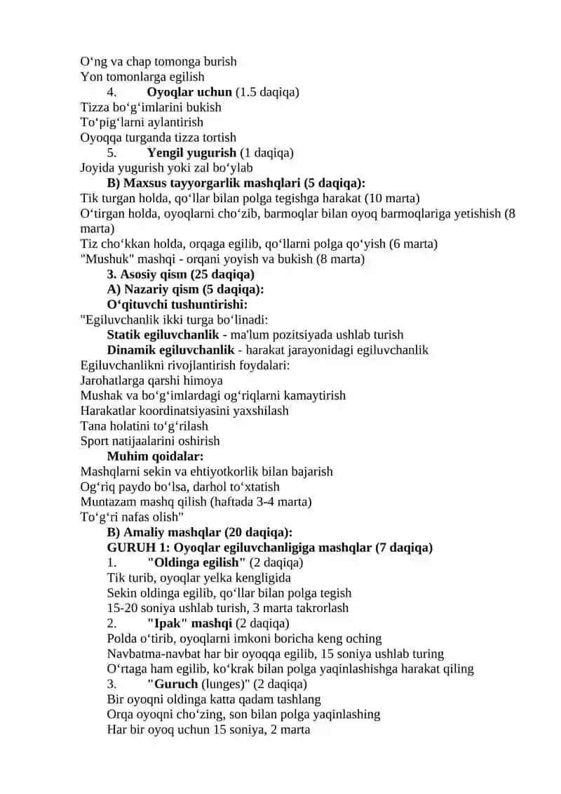 Egiluvchanlikni tarbiyalash 2