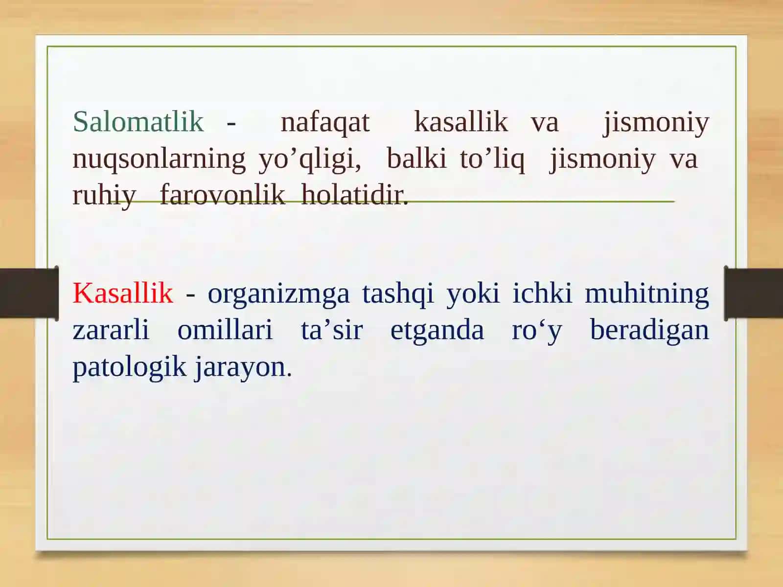 Salomatlik va kasallik 2