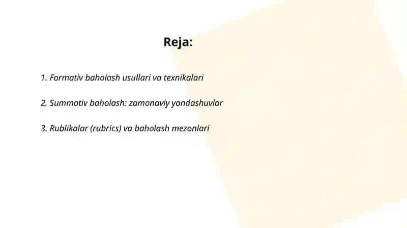 Formativ baholash usullari va texnikalari 2