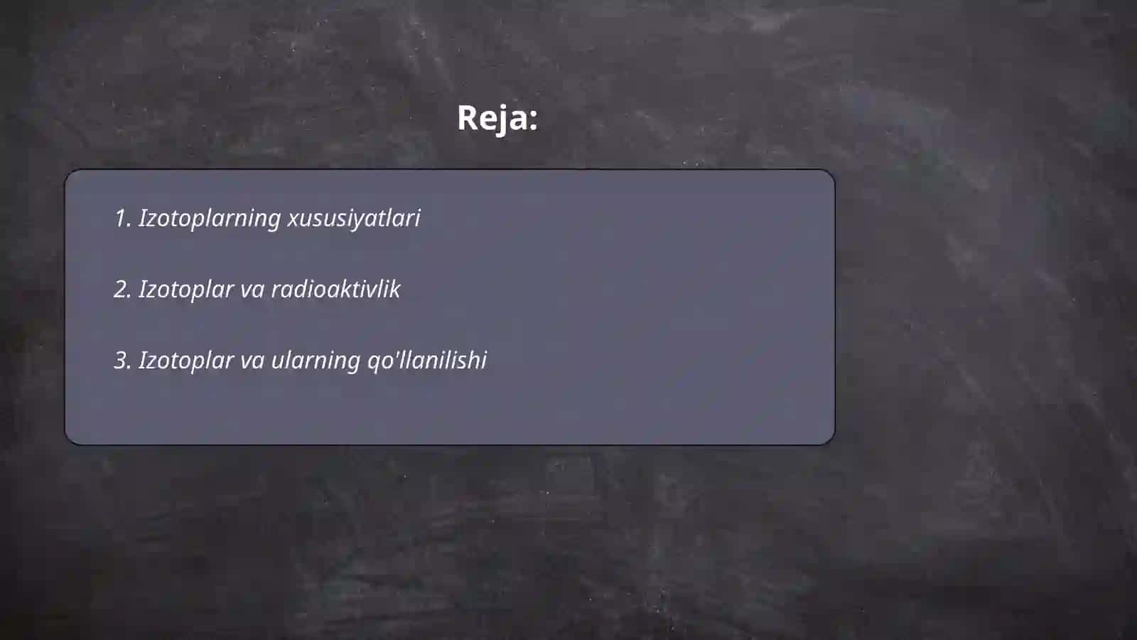 Izotoplarning xususiyatlari 2