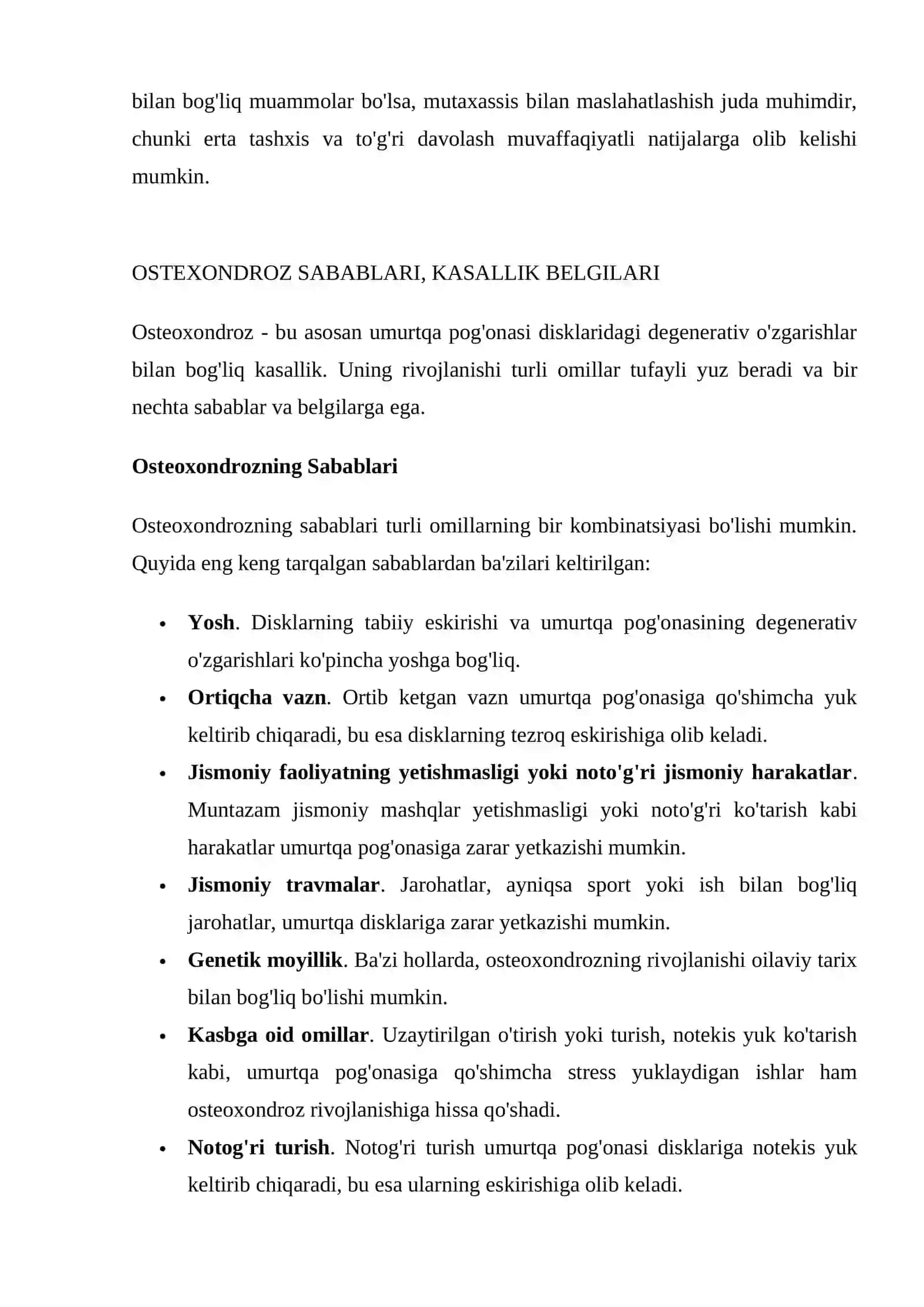 Umurtqa pog'onasi kasalliklari 2