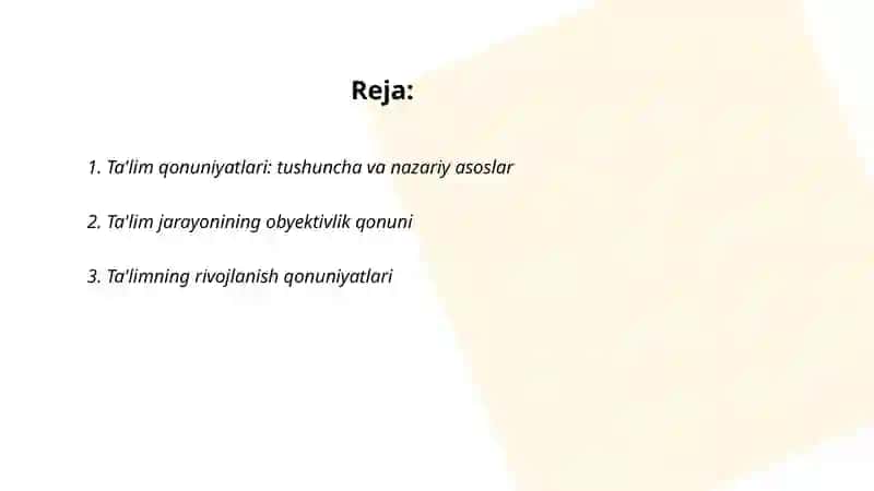 Ta'lim qonuniyatlari 2