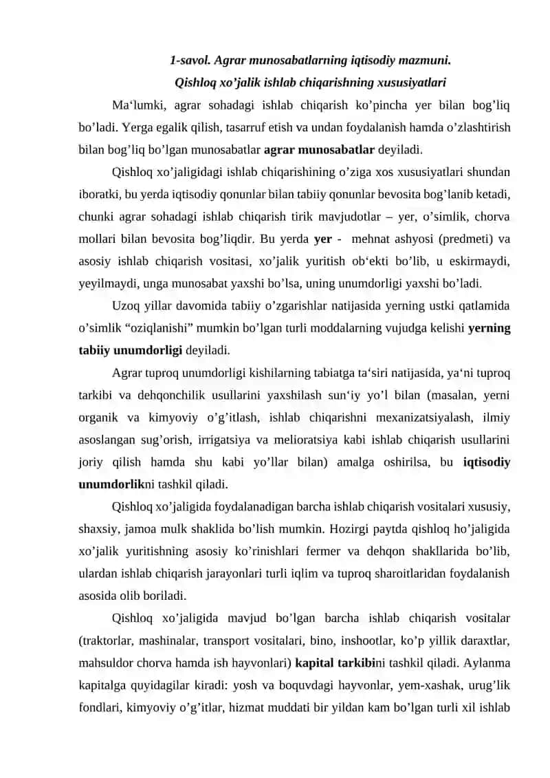 Agrar munosabatlar va agrobiznes 2