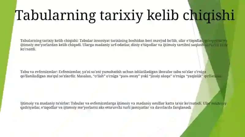 Tabu Va Evfemizmlar 2