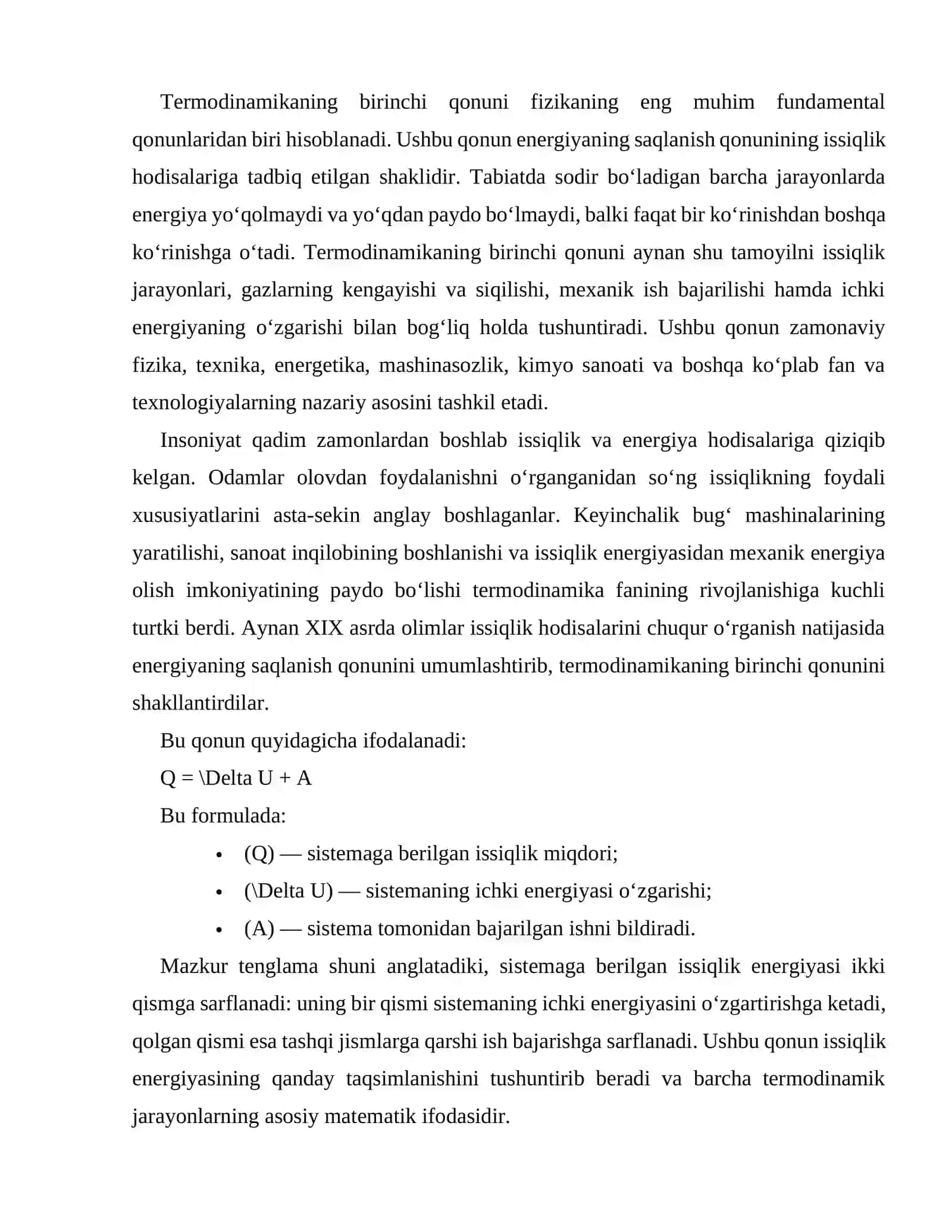 Termodinamikaning asosiy qonunlari 2