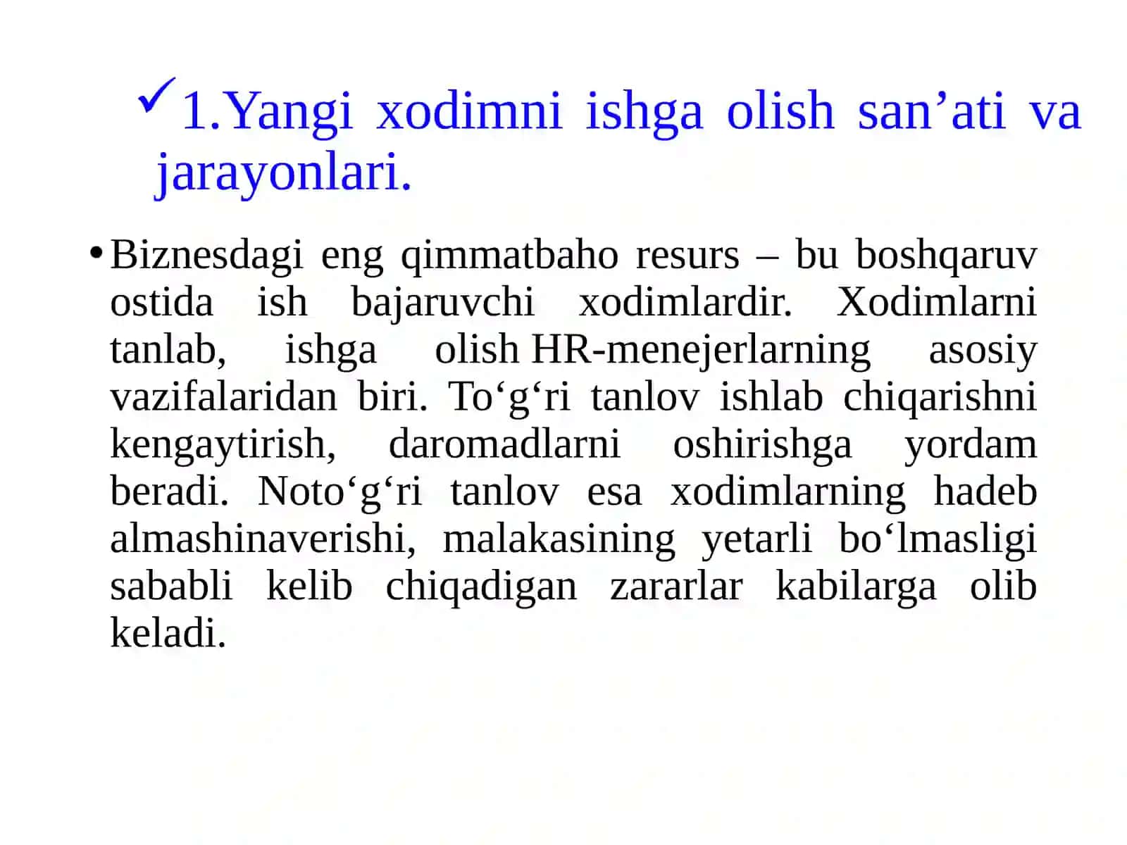 Ishga Qabul Qilish va Tanlash 2