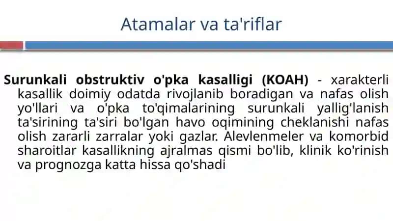 Surunkali obstruktiv o'pka kasalligi 2