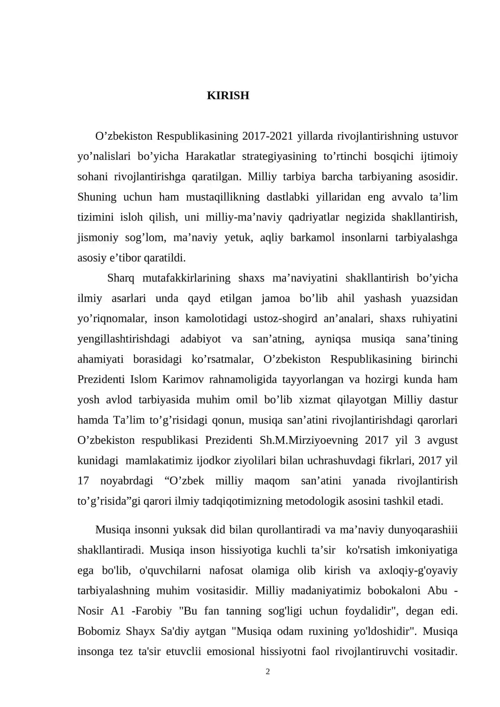 O’ZBEK XALQ MUSIQA MEROSI TARIXIGA BIR NAZAR 2