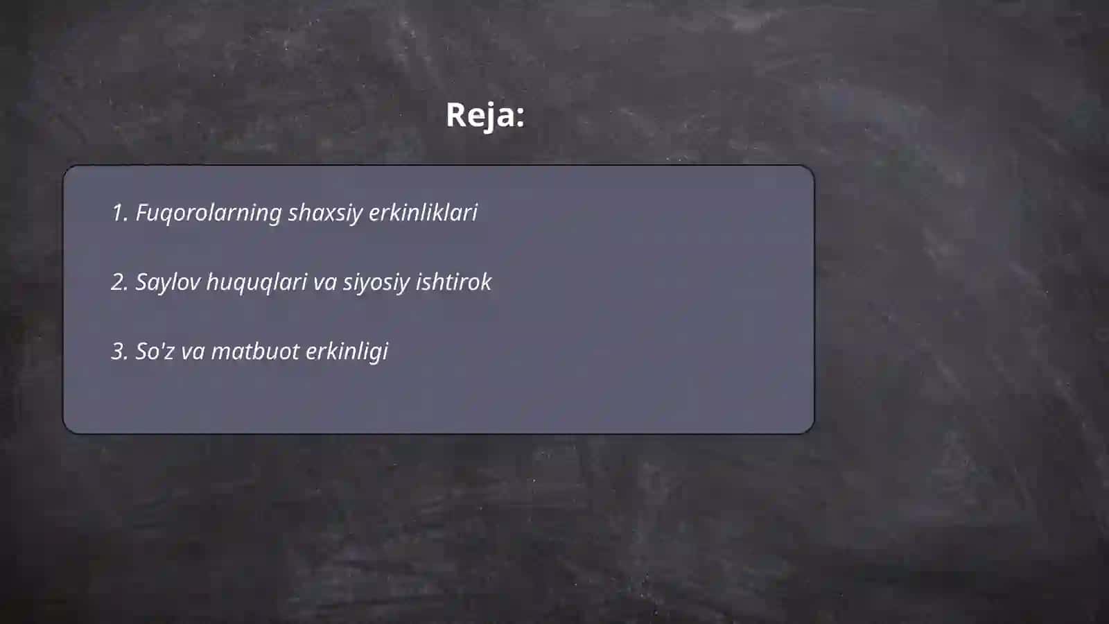 Fuqorolarning shaxsiy erkinliklari 2