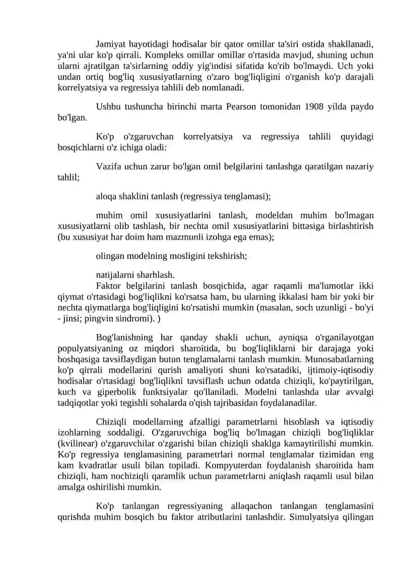 Ko'p O'lchovli Regressiya 2