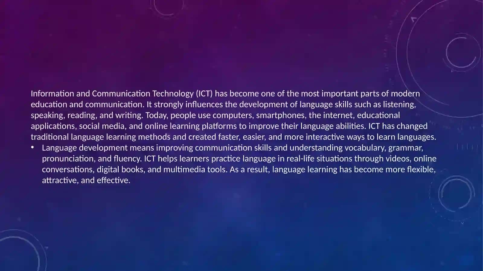 The influence of ICT in the development of language 2