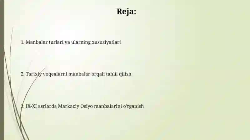 Oʼrta Osiyo ning IX XI asrlar manbashunosligi 2