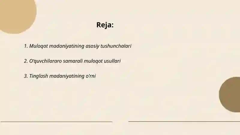 Muloqot madaniyatining asosiy tushunchalari 2