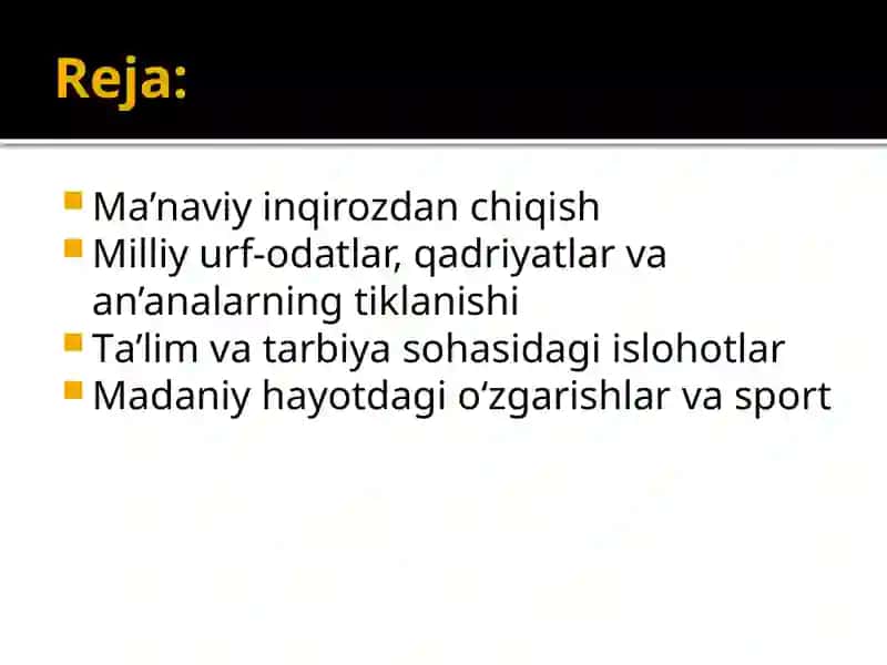 Mustaqillik davri davraida o'lkamizda olib borilgan chora-tadbirlar 2