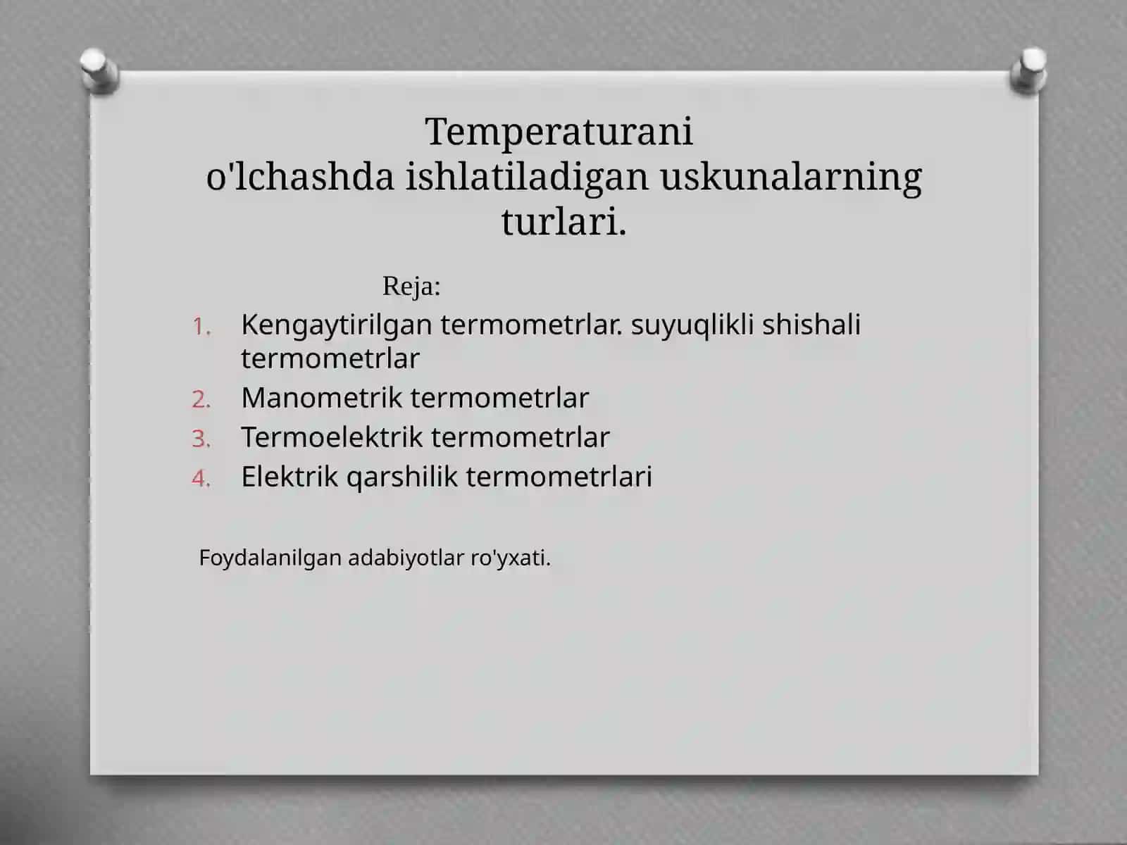 Suyuqlikli termometrlar 2