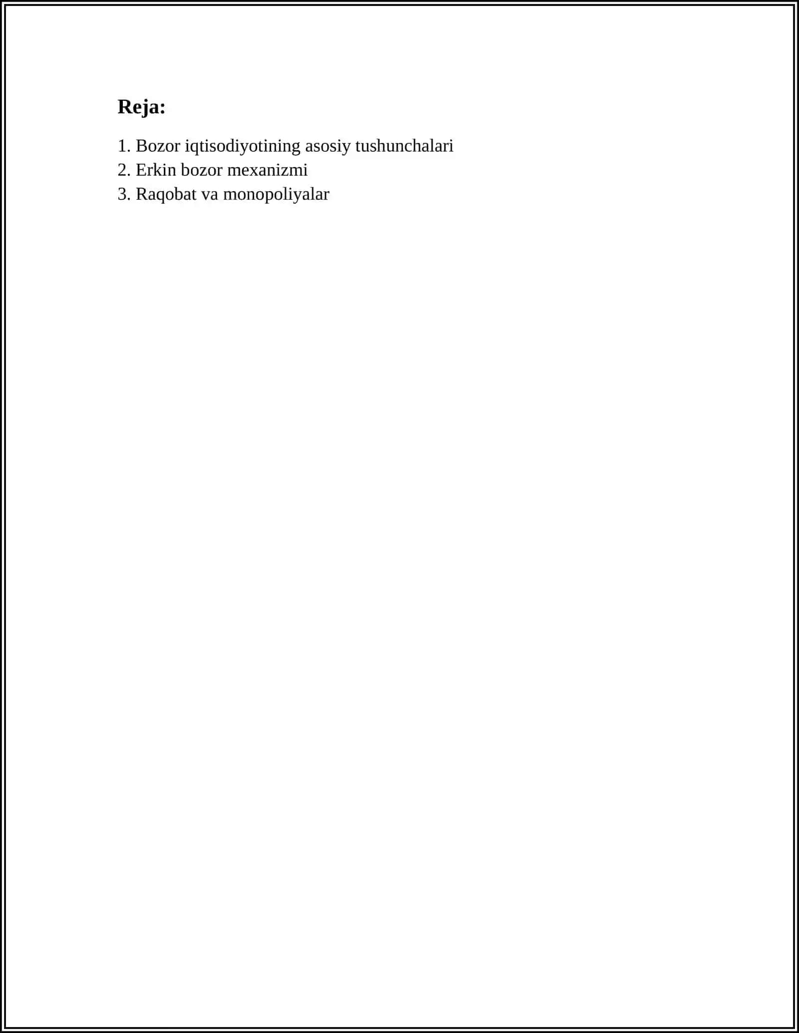 BOZOR IQTISODIYOTINING ASOSIY MODELLARI 2