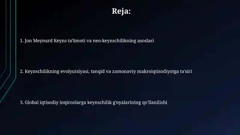 Jon meynard keyns taʼlimoti va neokeynschilik 2