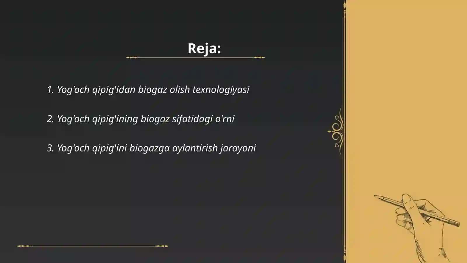 Yog'och qipig'idan olinadigan biogaz 2