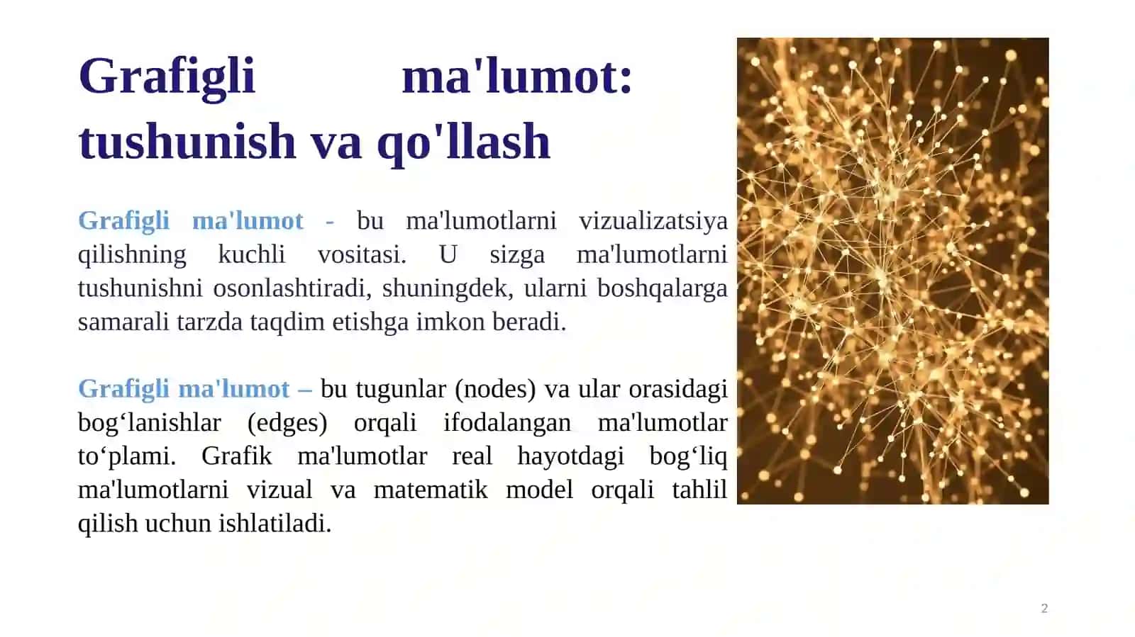 Grafigli ma'lumotlarni tahlil qilish 2