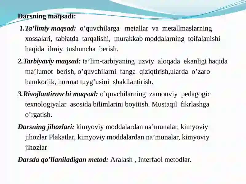 ANORGANIK MODDALARNING ENG MUHIM SINFLARI 2