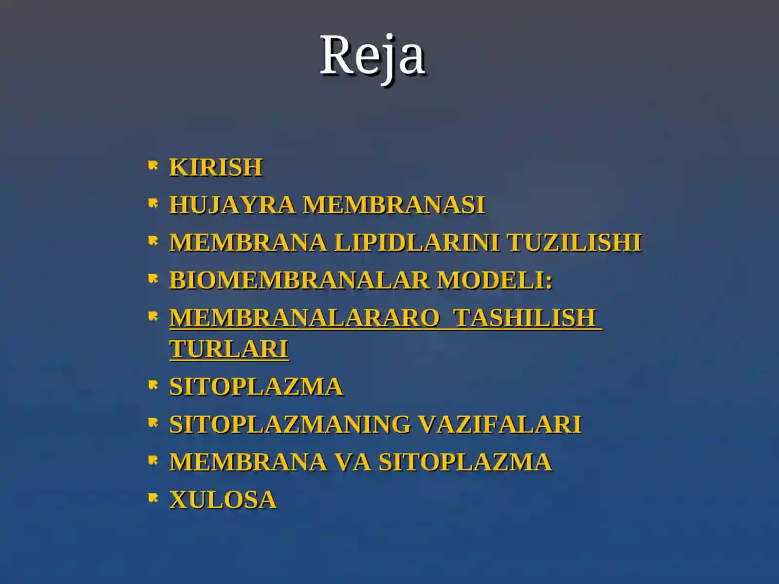 Hujayra membranasi va sitoplazma 2