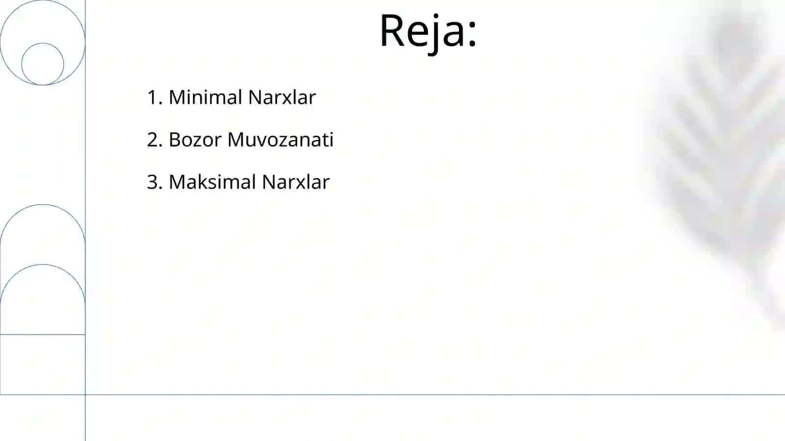 Bozor muvozanati, aksimal va minimal narxlar 2