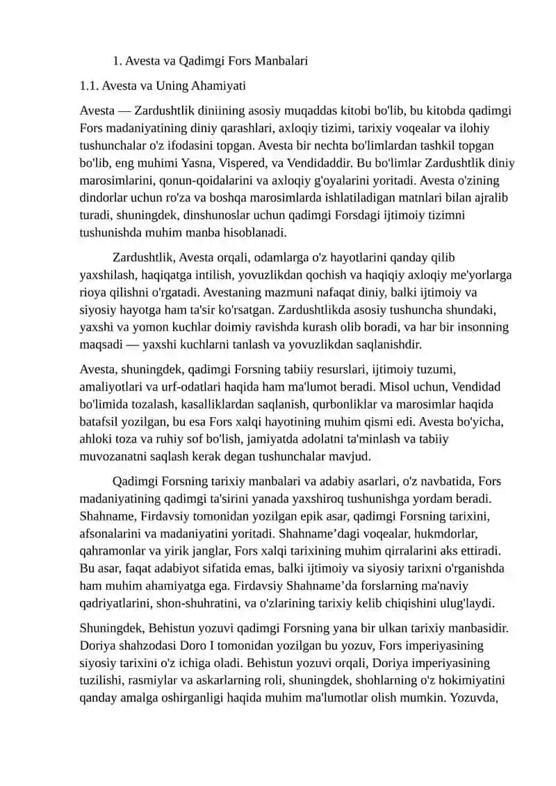 Avesta va Qadimgi Fors Manbalari 2
