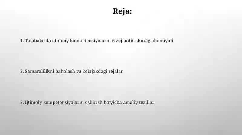 Ijtimoiy kompetensiyalarni shakllantirish 2