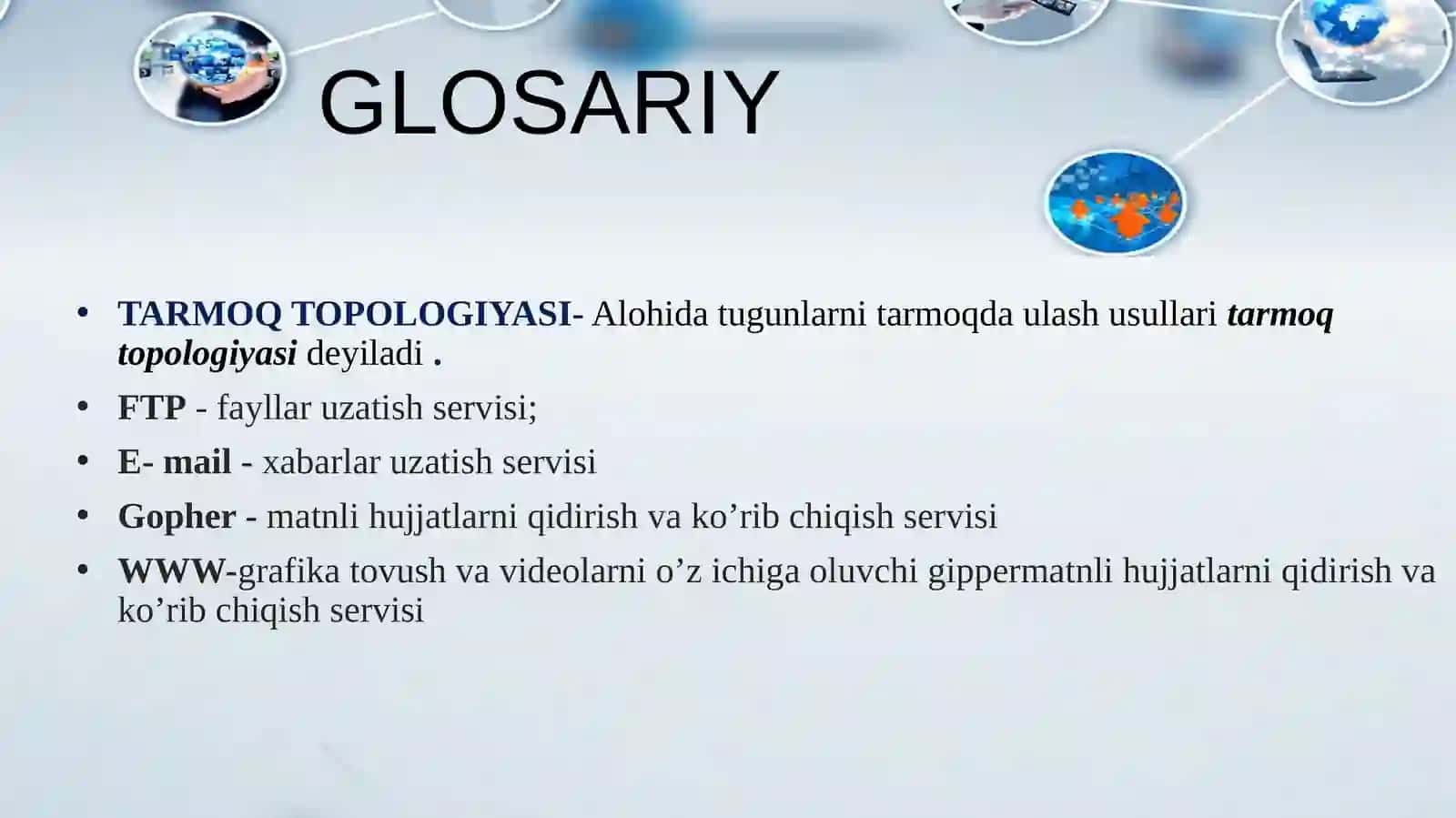 INTERNET TEXNOLOGIYALARI VA XIZMATLARI 2