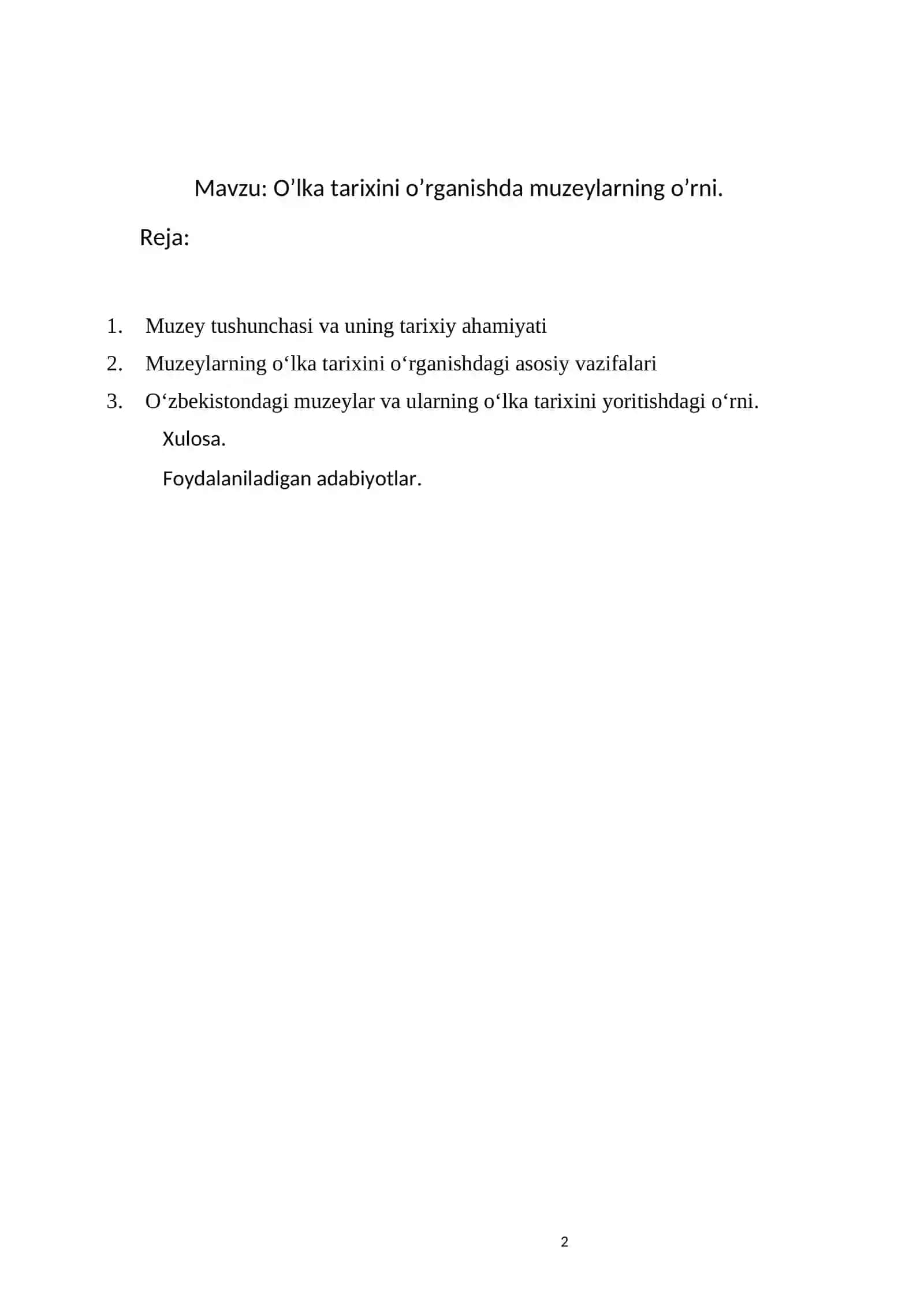 O'lka tarixini o'rganishda muzeylarning o'rni 2