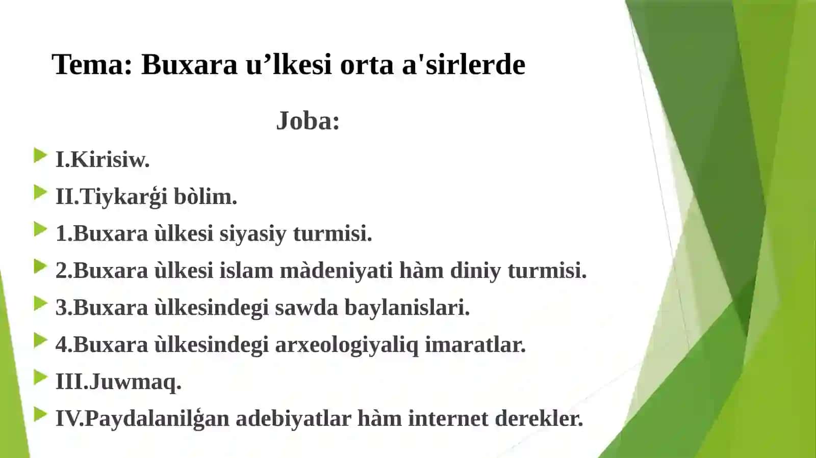 Arxeologiya kursi Örnek ishlar 2