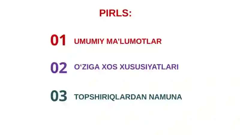 PIRLS xalqaro tadqiqoti 2