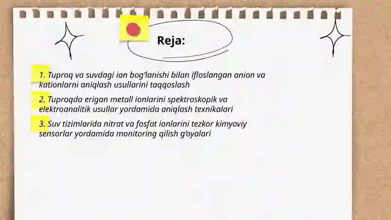 Tuproq va suvdagi ion bog'lanishini aniqlash 2