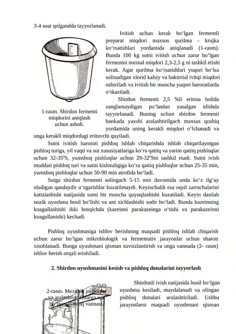 Pishloqlarning umumiy texnikasi 2