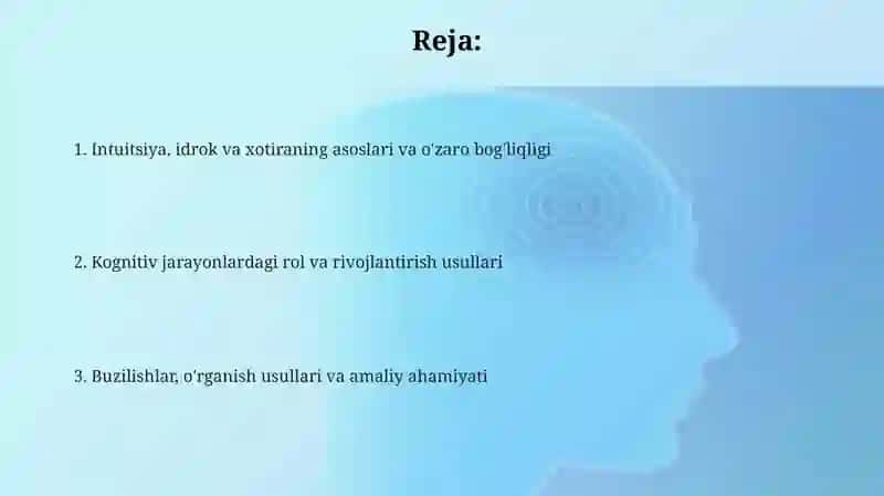 Sezgi idrok va xotira 2
