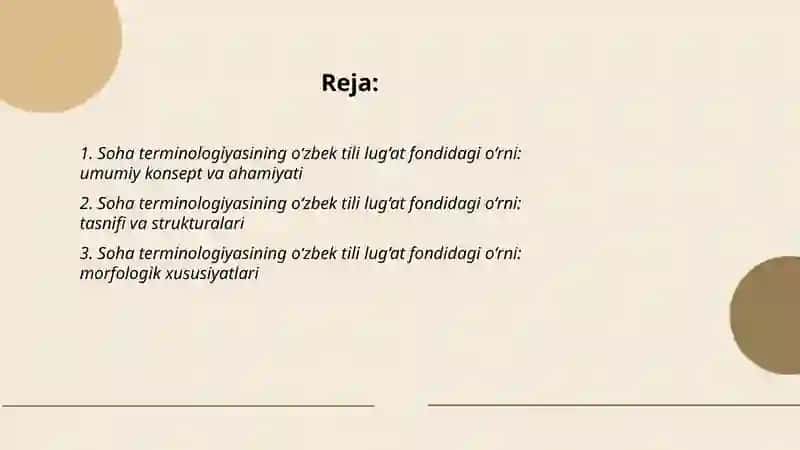 Soha terminologiyasining o‘zbek tili lug‘at fondidagi o‘rni 2
