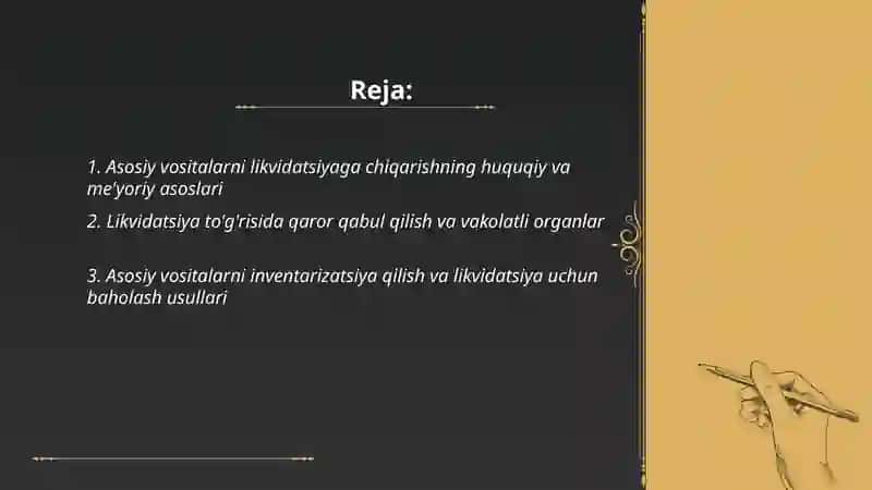 Asosiy vositalarni likvidatsiya qilishning hisobi 2