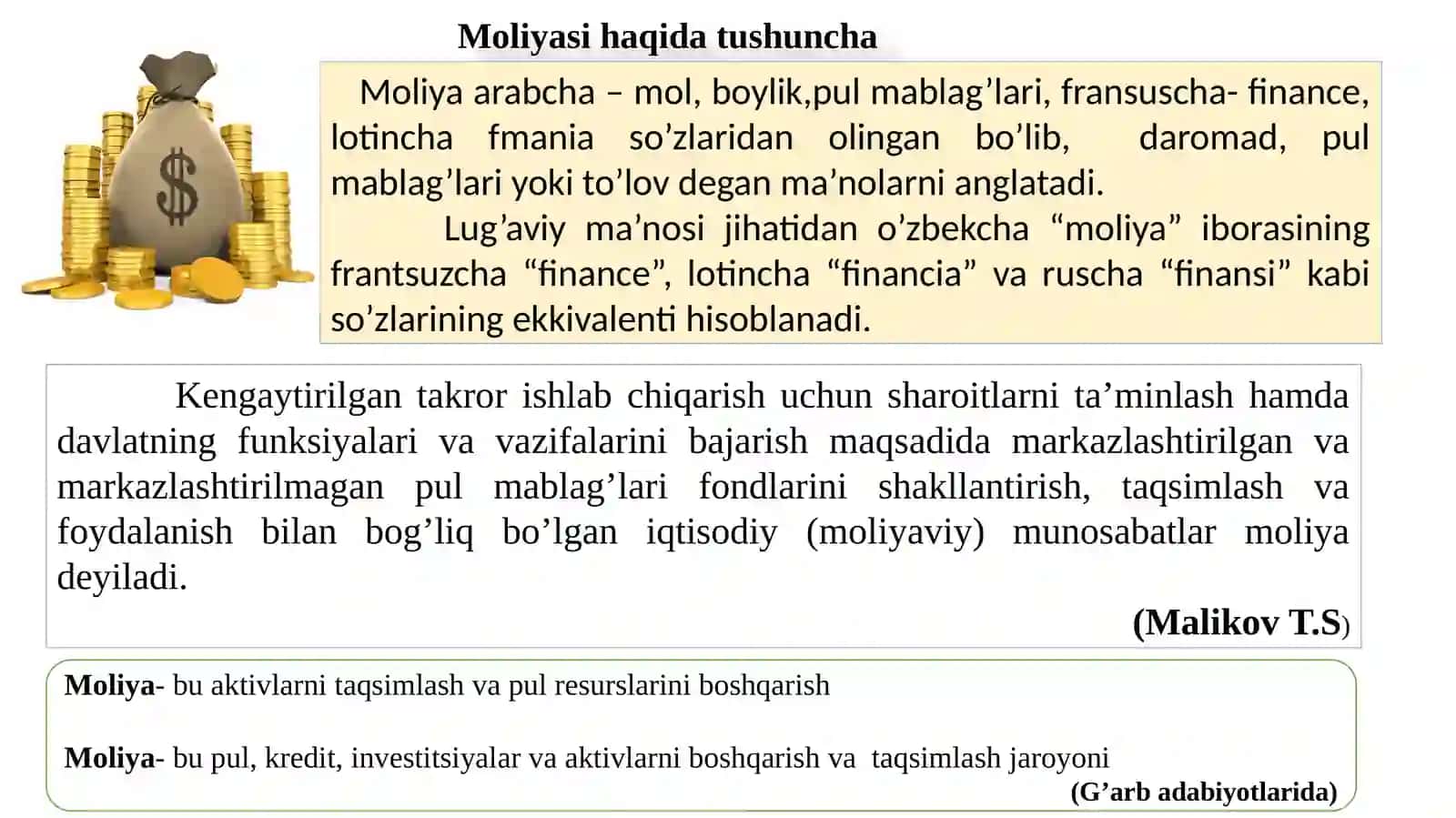 Moliya faniga kirish 2