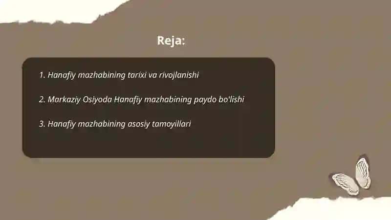 Hanafiy mazhabining orni 2