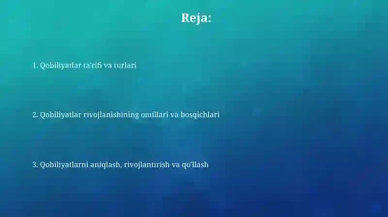 Qobilyat va uning rivojlanishi 2
