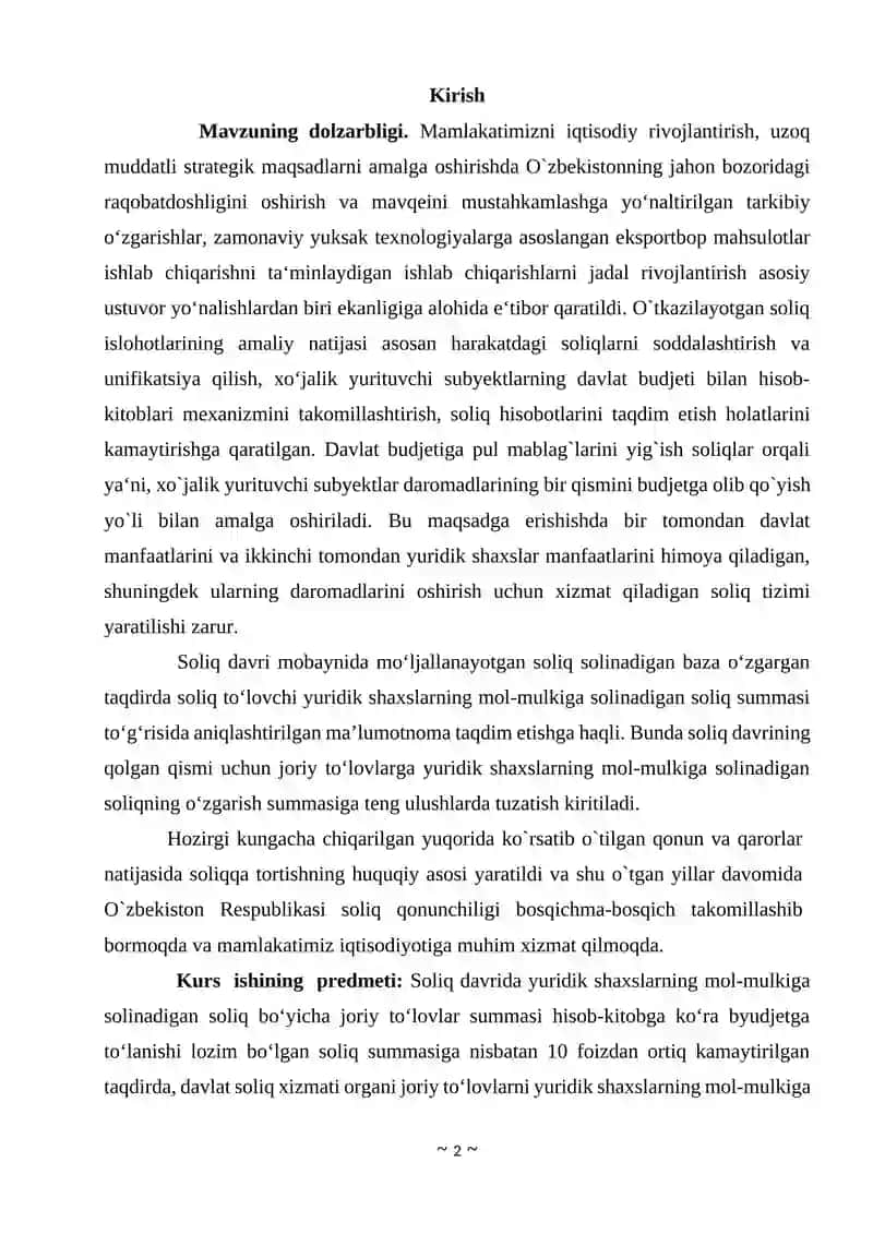 Yuridik shaxslardan olinadigan yer solig’i to’lovchilar tarkibi 2