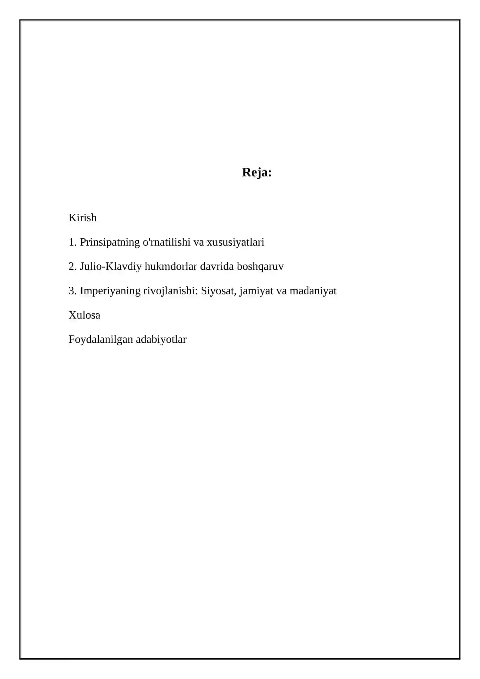 Prinsipatning o'rnatilishi va xususiyatlari 2