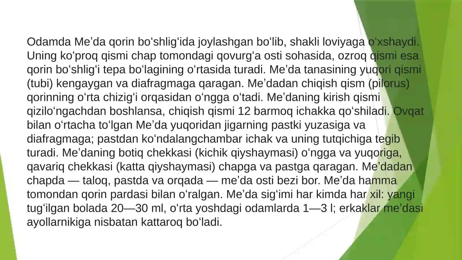 Me’daning kompensator-adaptiv va regenerativ hususiyatlari 2