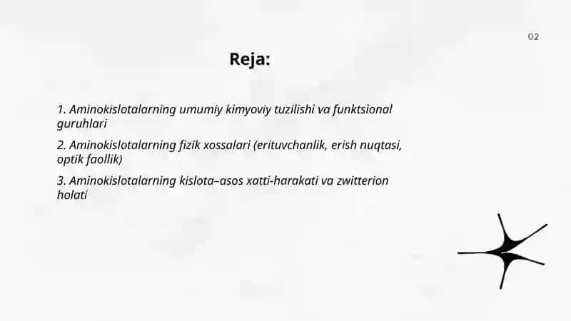 Aminakislotalarning olinishi va xossalari.Oqsillar 2