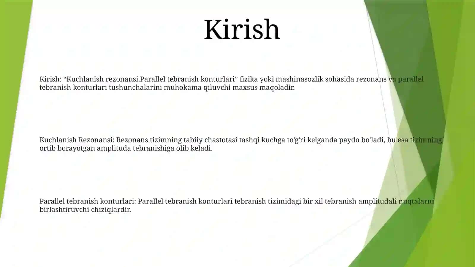 Kuchlanish Rezonansi.Parallel Tebranish Konturlari 2
