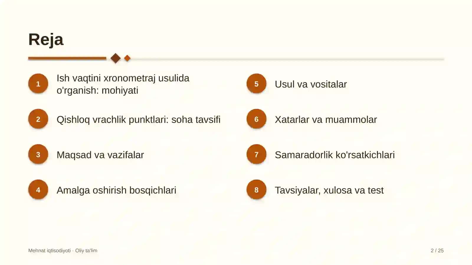 qishloq vrachlik punktlarida ish vaqtini xronometraj usulida o'rganish 8503 2